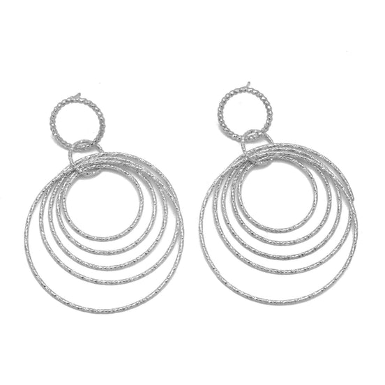 Silver circle drop earrings# SQ321-180172S(GE13)