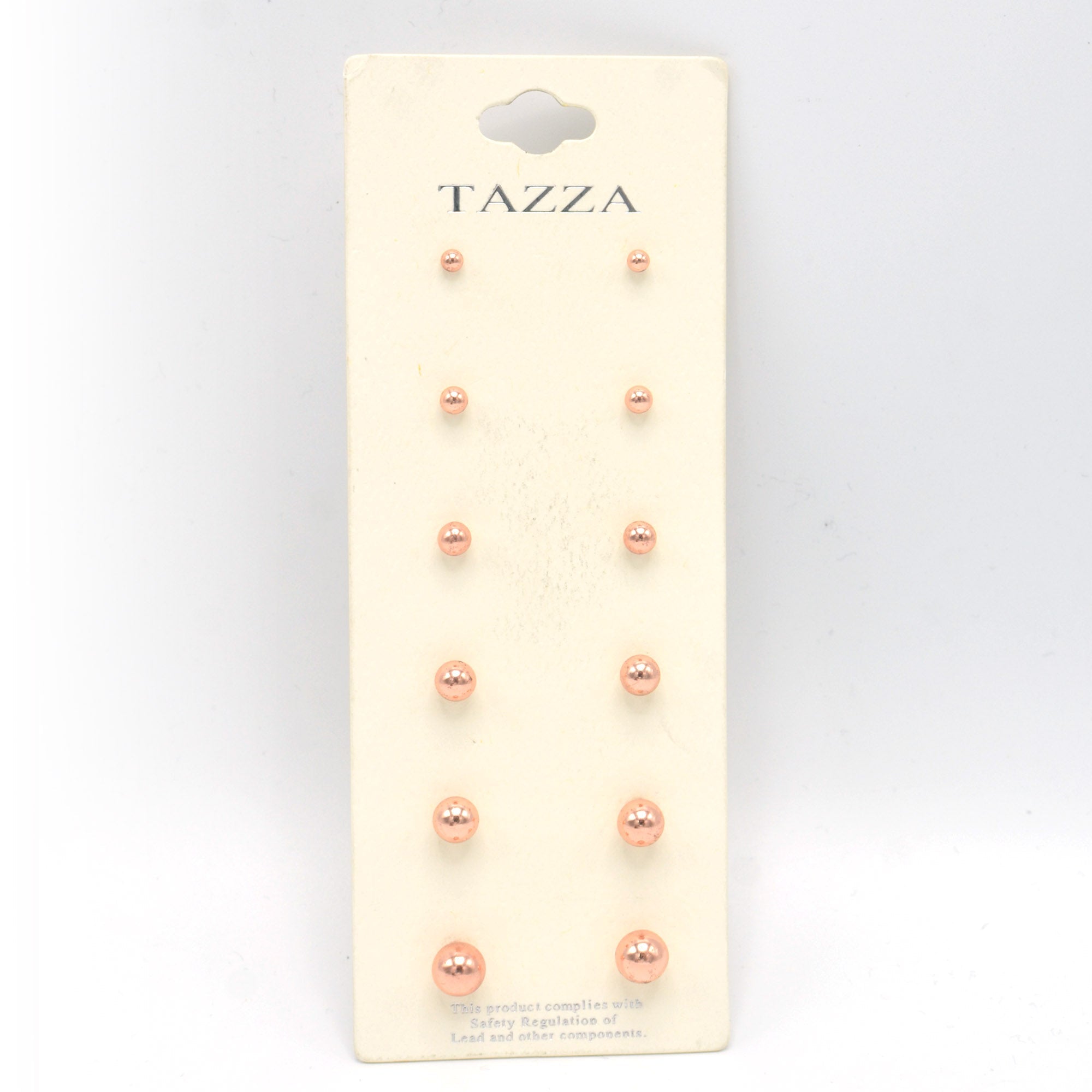 ROSE GOLD GRADUATED SET OF 6 STUD EARRINGS #SWKK-12002RG (HF5)