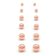 ROSE GOLD GRADUATED SET OF 6 STUD EARRINGS #SWKK-12002RG (HF5)
