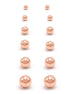ROSE GOLD GRADUATED SET OF 6 STUD EARRINGS #SWKK-12002RG (HF5)