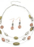 TRI-TONE NECKLACE AND EARRINGS SET #SWKK-11884