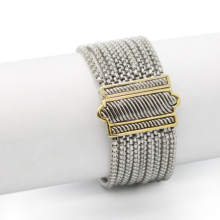 TWO TONE MULTI STRANDS ABALONE BRACELET #12505BR-Abal(FC11)