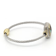 TWO TONE ABALONE CLASSIC CABLE BRACELET#12506BR-AB  FD7