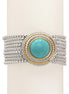 TURQUOISE TWO TONE MULTI STRANDS BRACELET#73010BR-TQ (FE5/FH9)