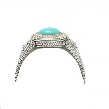 TURQUOISE TWO TONE MULTI STRANDS BRACELET#73010BR-TQ (FE5/FH9)