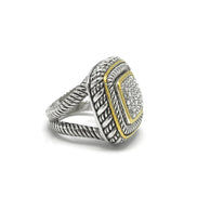 TWO-TONE CRYSTAL RING #83015R-ASSORTED(EC7)