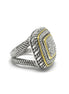 TWO-TONE CRYSTAL RING #83015R-ASSORTED(EC7)