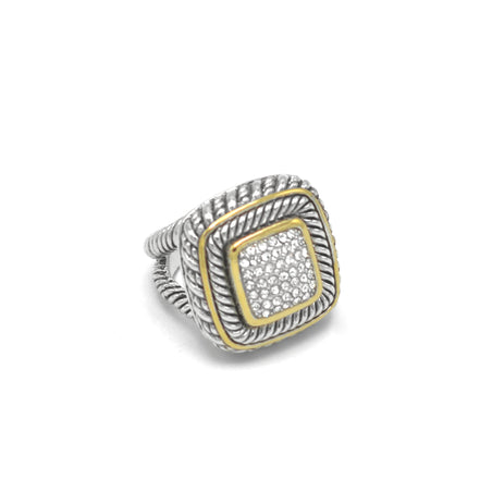 TWO-TONE CRYSTAL RING #83015R-ASSORTED(EC7)