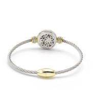 TWO TONE PEARL CLASSIC MAGNETIC CLASP CABLE BRACELET#10939BR-PRL (FE22)