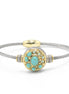 TWO TONE TURQUOISE MAGNETIC CLASP CLASSIC CABLE BRACELET#10939BR-TRQ (FH22)