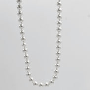 RHODIUM 8MM WHITE PEARL NECKLACE AND EARRING SET # SWY-18014RDCM(LH21/NA9-10)