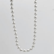 RHODIUM 8MM WHITE PEARL NECKLACE AND EARRING SET # SWY-18014RDWH(LH21/NA9-10)