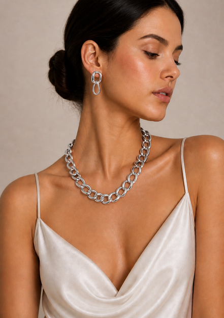 Shiny Gold Link chain Necklace  #FW1202754 (RC15/KG4)