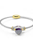 TWO TONE AMETHYST CRYSTAL CLASSIC CABLE BRACELET#4110BR-AM(FD14)