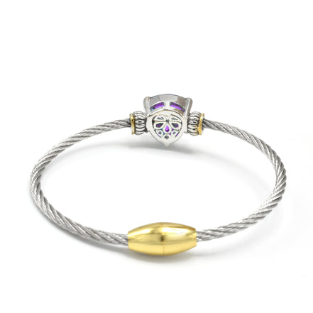 Amethyst Heart Crystal Cable Bracelet – 2.5" Diameter#4110BR-AM(FD14)