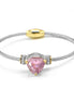 TWO TONE ROSE CRYSTAL CLASSIC CABLE BRACELET# 4110BR-ROSE.   (FD15)