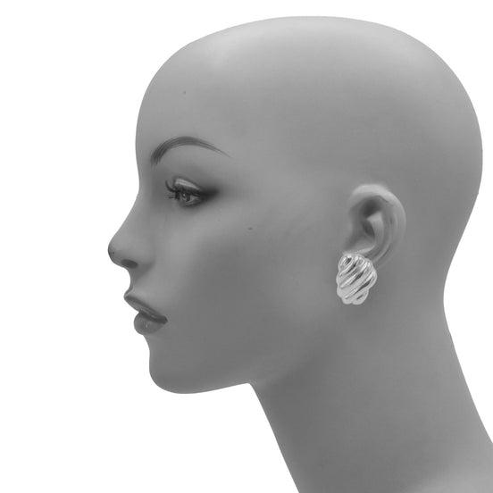 RHODIUM CLIP-ON EARRINGS #SQ09131ECR (GF1/KF4)