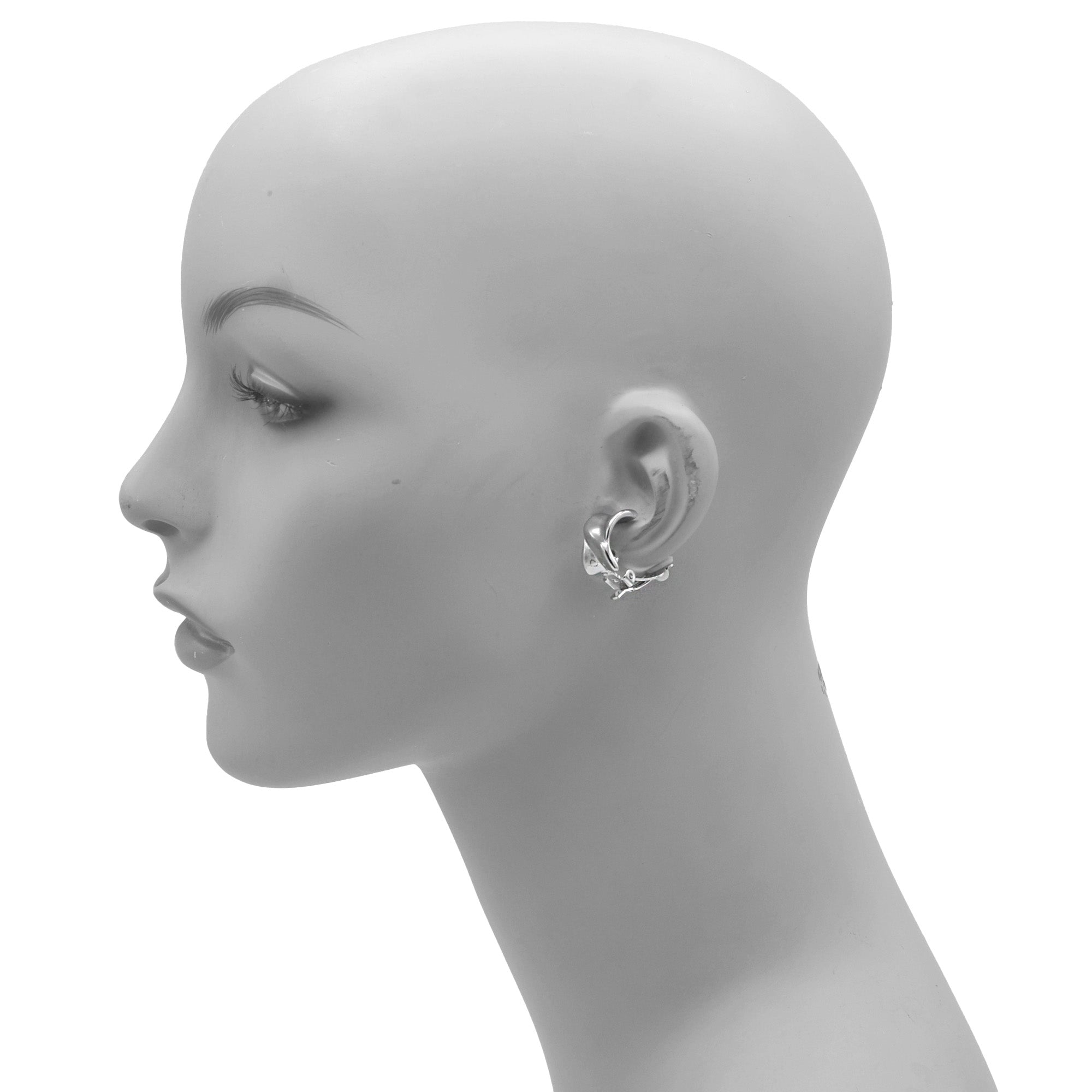 RHODIUM CLIP-ON EARRINGS #SQ3219BECR(GG9)