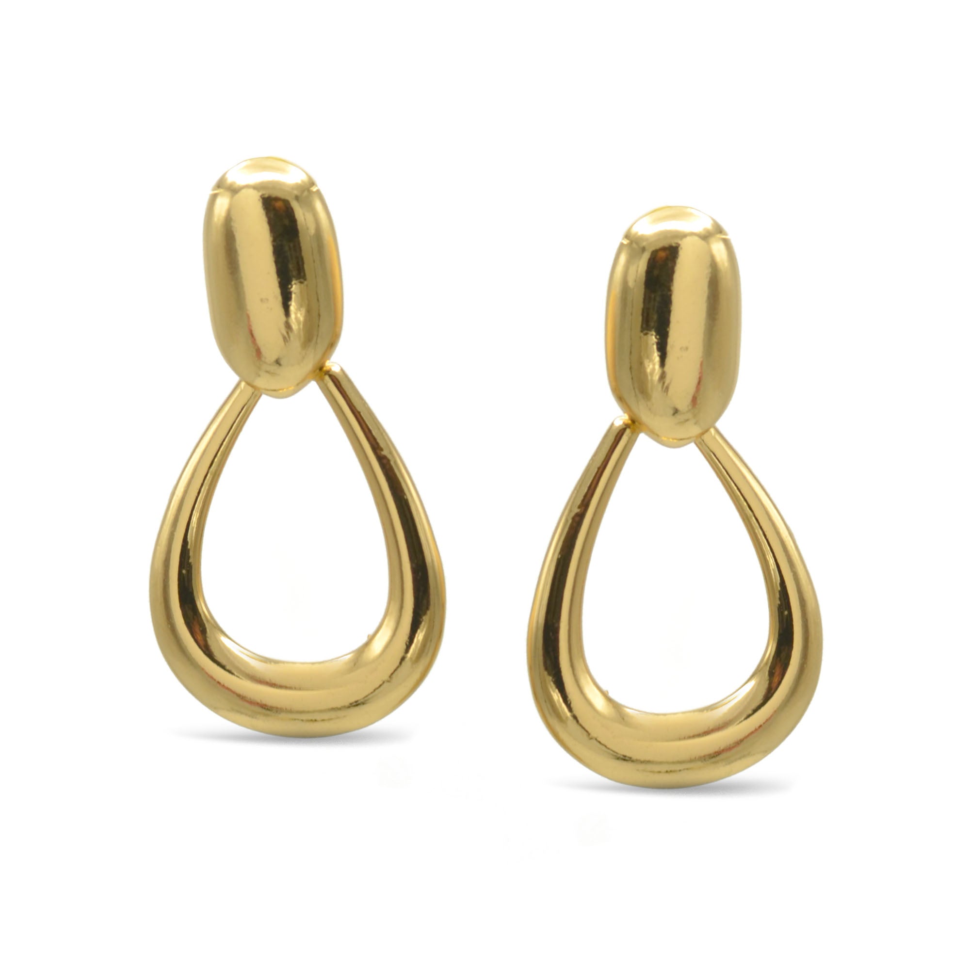 God Teardrop Clip-On Earrings #SQ8642G (ME16)