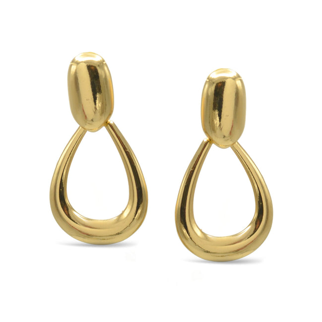 God Teardrop Clip-On Earrings #SQ8642G (ME16)