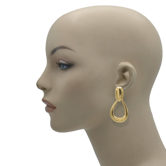 God Teardrop Clip-On Earrings #SQ8642G (ME16)
