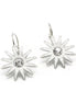 RHODIUM WHITE CRYSTAL FLOWER EARRINGS# SQ270766RW