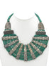 DARK GREEN RESIN BONE STATEMENT NECKLACE #FWNK-1905-07