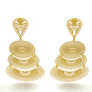 GOLD FILIGREE LIGHT WEIGHT EARRINGS#SQ20190135GLD (IC6/GF3/GE3)