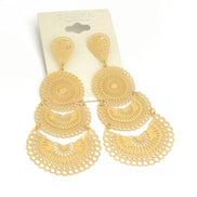 GOLD FILIGREE LIGHT WEIGHT EARRINGS#SQ20190135GLD (IC6/GF3/GE3)
