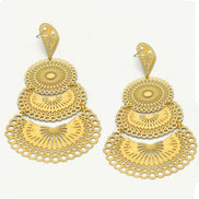 GOLD FILIGREE LIGHT WEIGHT EARRINGS#SQ20190135GLD (IC6/GF3/GE3)