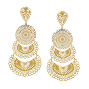 GOLD FILIGREE LIGHT WEIGHT EARRINGS#SQ20190135GLD (IC6/GF3/GE3)