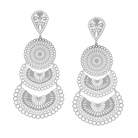 SILVER FILIGREE LIGHT WEIGHT EARRINGS#SQ20190135SIL(GH2/GH3)