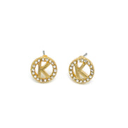 GOLD INITIAL K EARRINGS# SQ20190142K (ME9)