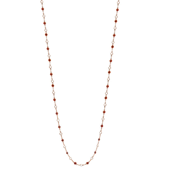 ROSE GOLD RED EVIL EYE CRYSTAL LONG NECKLACE #SQJGN031905 (AD6)