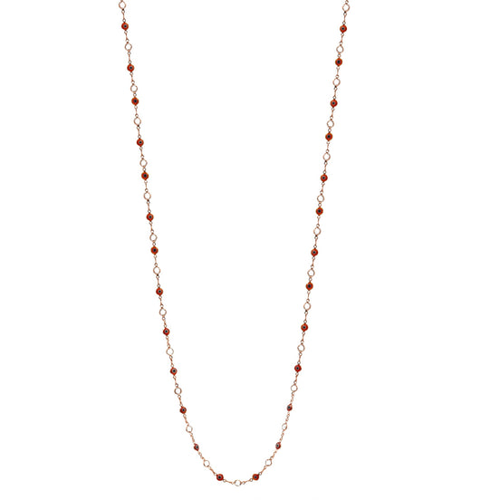 ROSE GOLD RED EVIL EYE CRYSTAL LONG NECKLACE #SQJGN031905 (AD6)