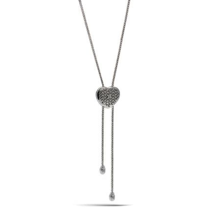 Adjustable Gold-Tone Heart Bolo Necklace – 30" Pavé Crystal Lariat #4653NK(FB16))
