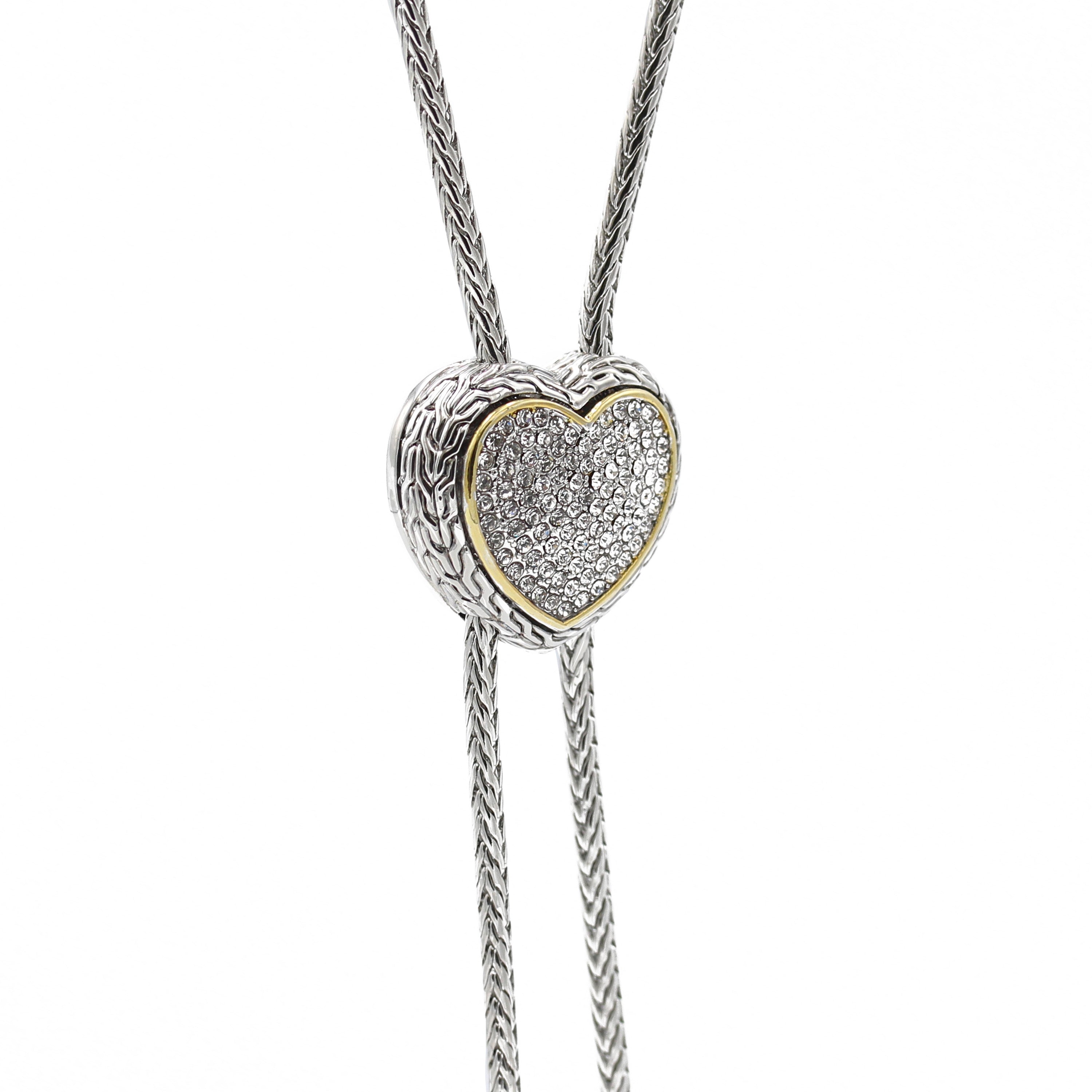 Adjustable Gold-Tone Heart Bolo Necklace – 30