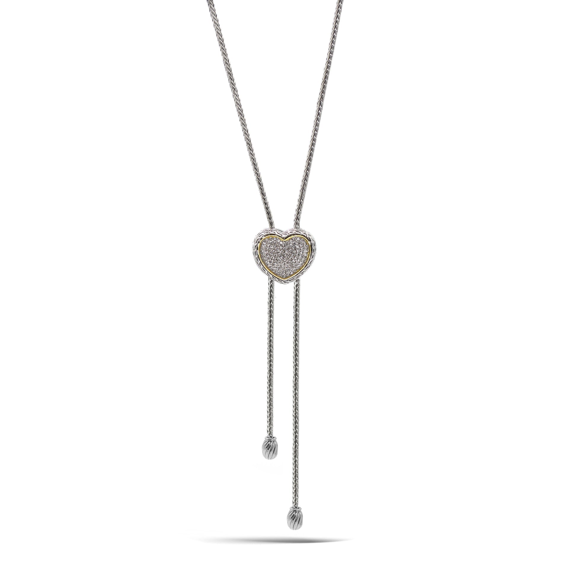 Adjustable Gold-Tone Heart Bolo Necklace – 30