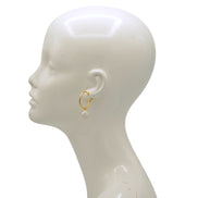 Elegant Gold Hoop Earrings with Faux Pearl Charms #SQMDD0522-0100G (AE12,TE7)