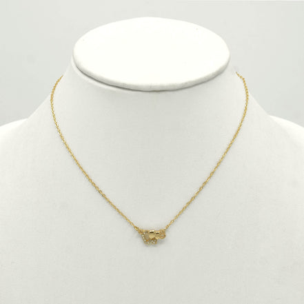 SILVER ELEPHANT SMALL CRYSTAL PENDANT NECKLACE #SQ260-060306S (NE13)