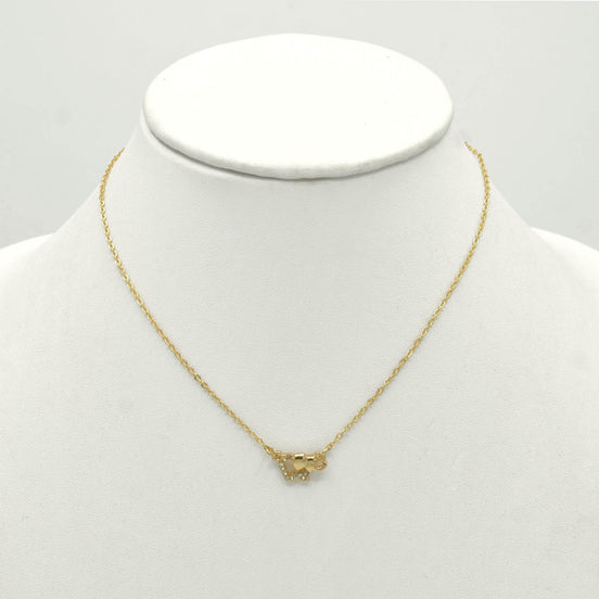 SILVER ELEPHANT SMALL CRYSTAL PENDANT NECKLACE #SQ260-060306S (NE13)