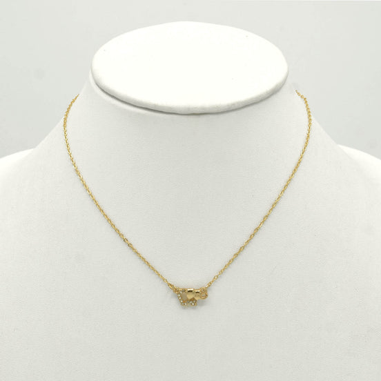 SILVER ELEPHANT SMALL CRYSTAL PENDANT NECKLACE #SQ260-060306S (NE13)