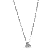 SILVER CRYSTAL PENDANT SHORT NECKLACE  #SQ260-060313 (NF7)