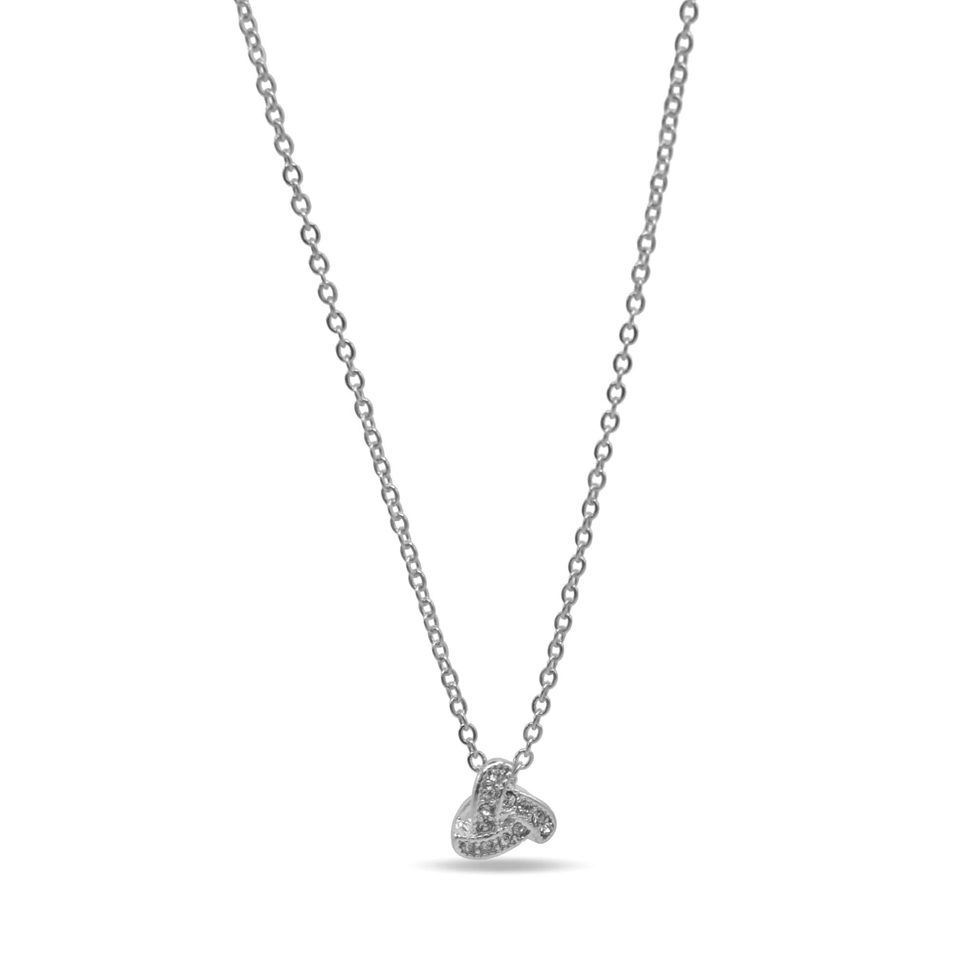 SILVER CRYSTAL PENDANT SHORT NECKLACE  #SQ260-060313 (NF7)