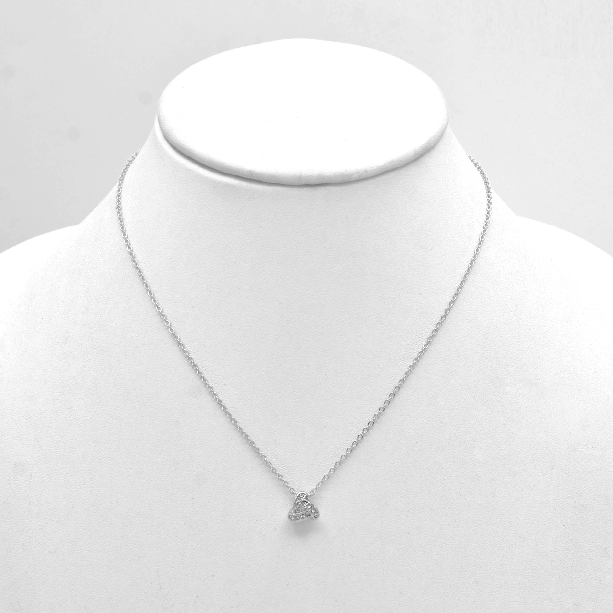 SILVER CRYSTAL PENDANT SHORT NECKLACE  #SQ260-060313 (NF7)