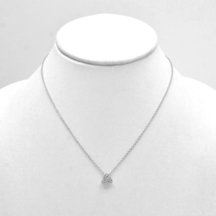 SILVER CRYSTAL PENDANT SHORT NECKLACE  #SQ260-060313 (NF7)