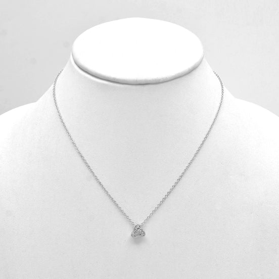 SILVER CRYSTAL PENDANT SHORT NECKLACE  #SQ260-060313 (NF7)