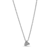SILVER CRYSTAL PENDANT SHORT NECKLACE  #SQ260-060313 (NF7)