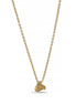 GOLD CRYSTAL PENDANT SHORT NECKLACE #SQ260-060313G (NF7/NH16)