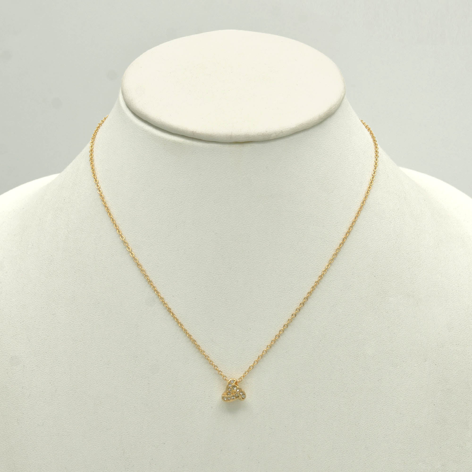 GOLD CRYSTAL PENDANT SHORT NECKLACE #SQ260-060313G (NF7/NH16)